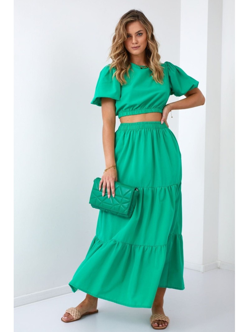 Set de vara dama, bluza verde si fusta FG647 - Magazin online - Boutique